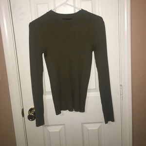 Green Long Sleeved Ribbed Shirt